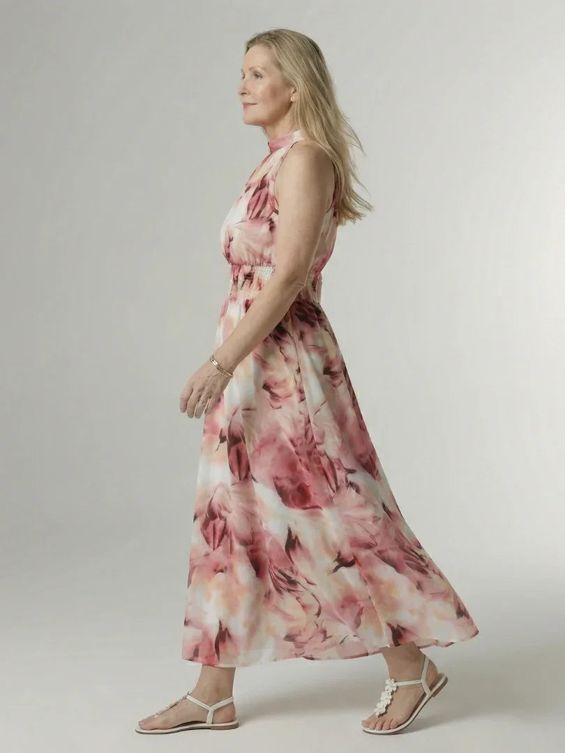 Sylin | Gathered Halter Midi Dress