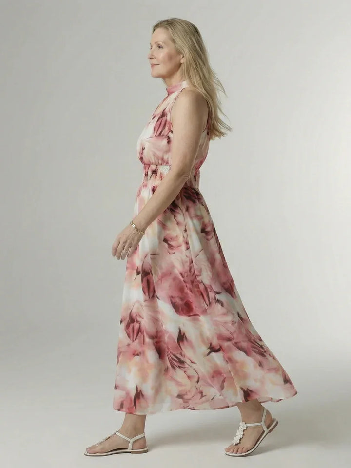 Sylin | Gathered Halter Midi Dress
