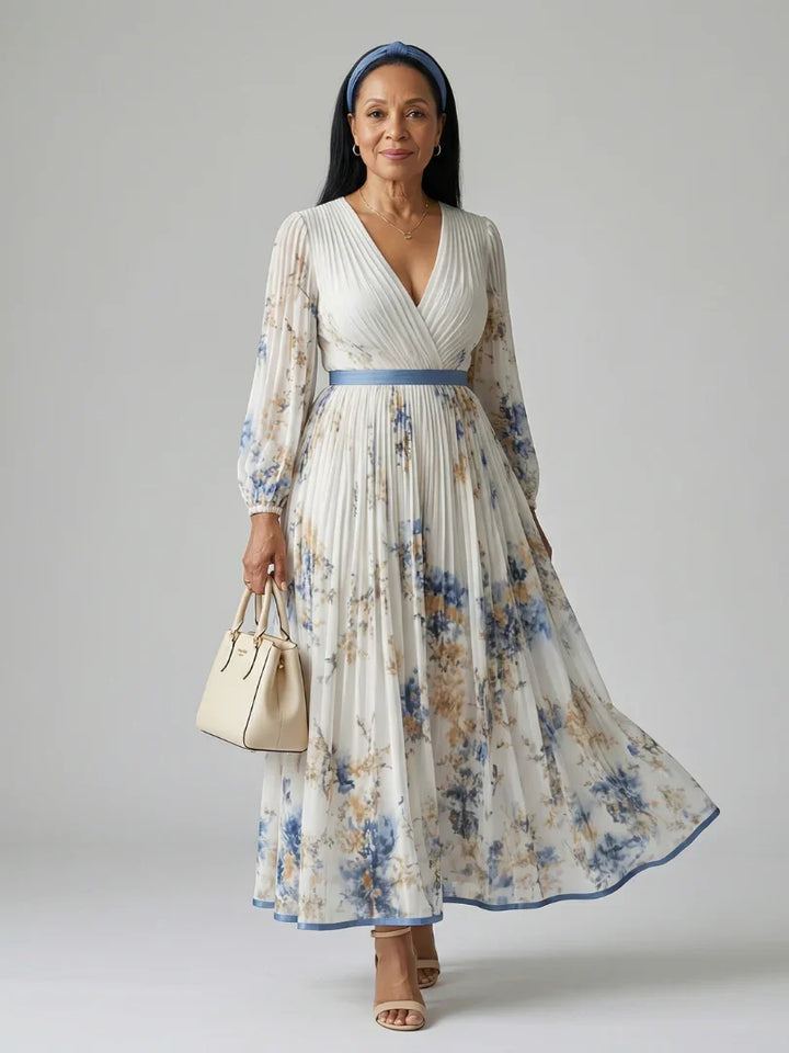 Rielle | Pleated Wrap Midi Dress