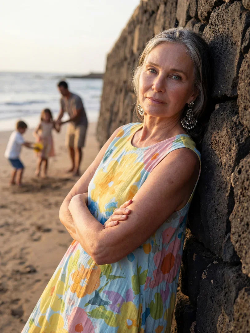 Talia | Coastal Texture Midi Dress