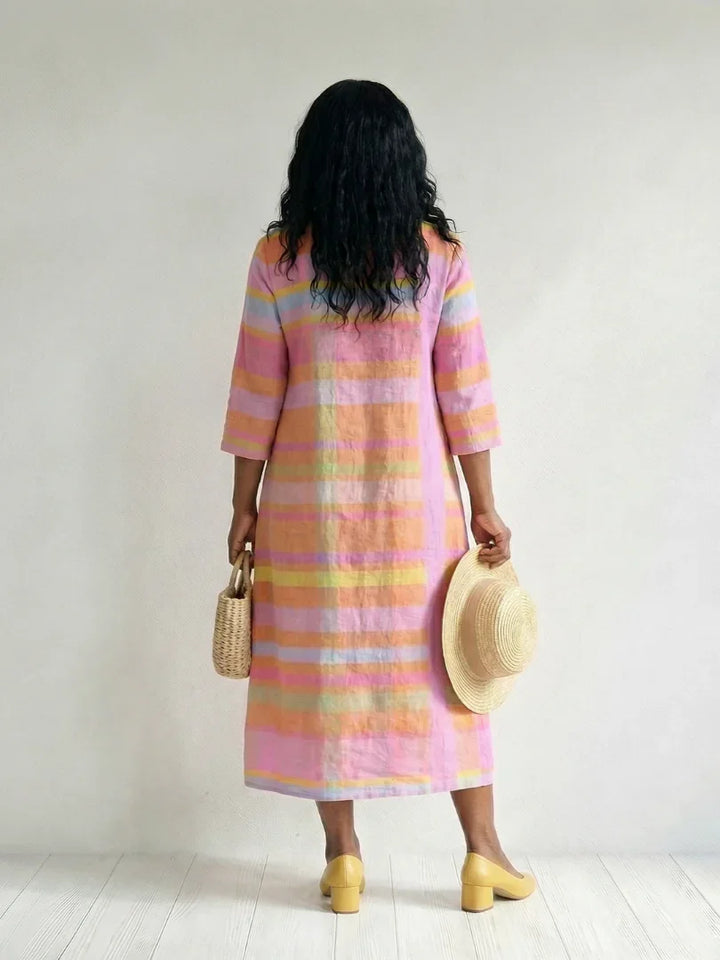 Tessa | Easy Drape Stripe Midi Dress