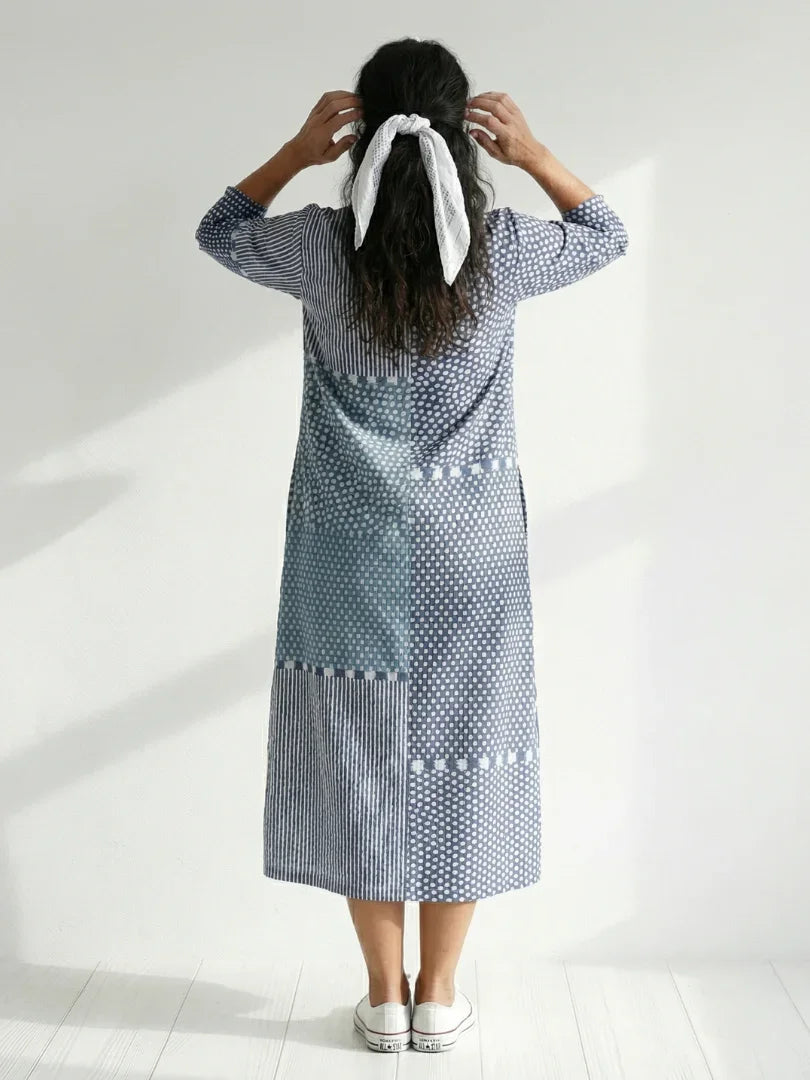 Nolan | Fit Patchwork Midi Dress