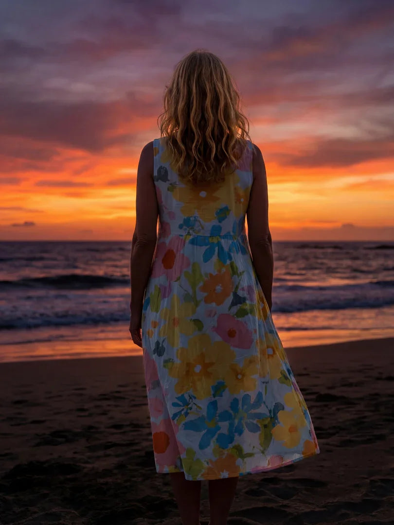 Talia | Coastal Texture Midi Dress