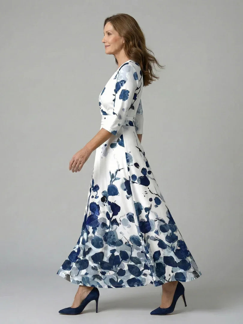 Celine | Cross Wrap Neck Midi Dress