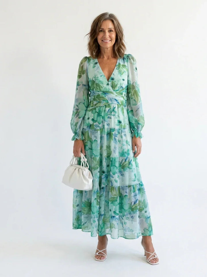 Althea | Long Sleeve Floral Maxi Dress