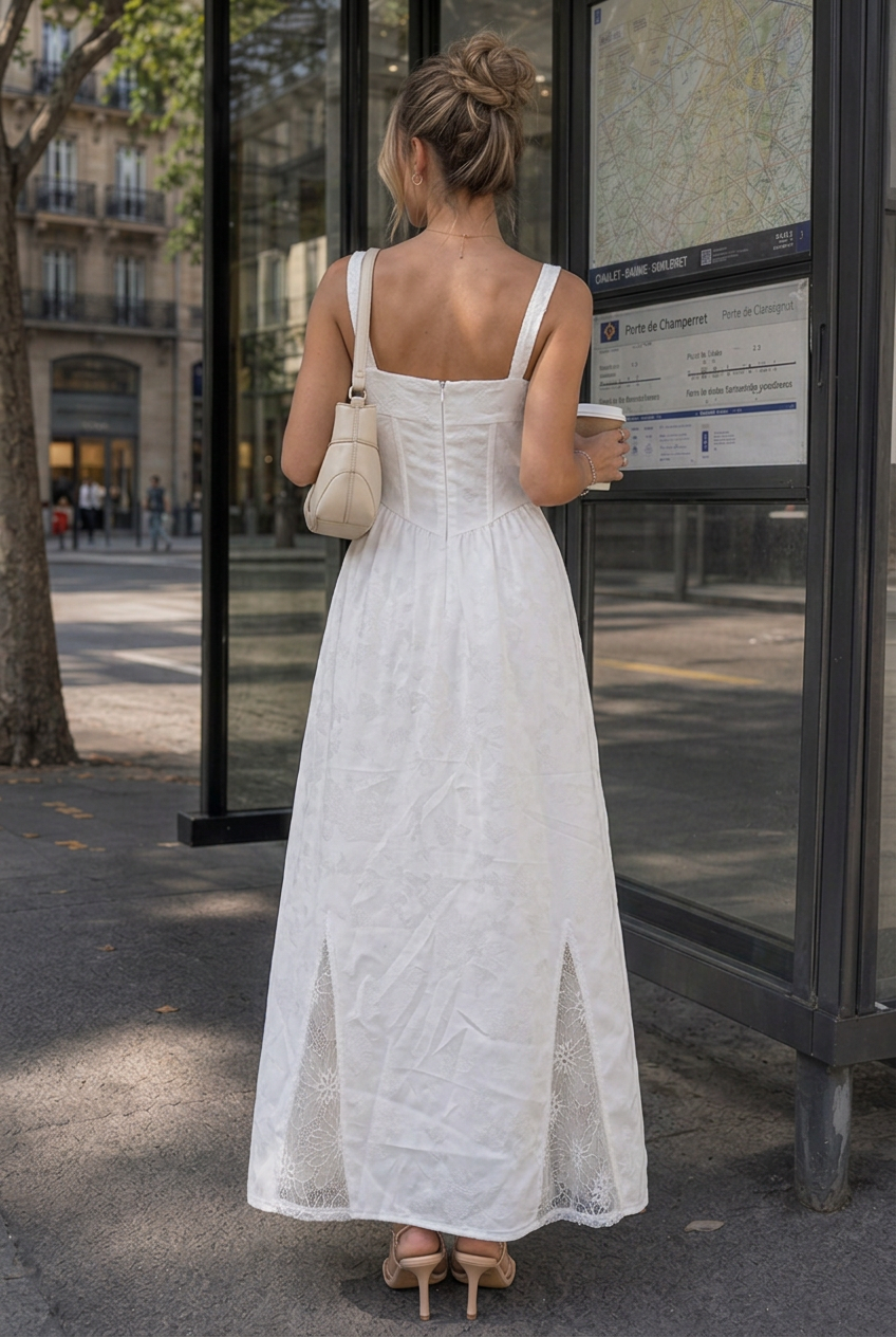 Leach | Sleeveless Ruffle Strap Flowing Skirt Midi Dress