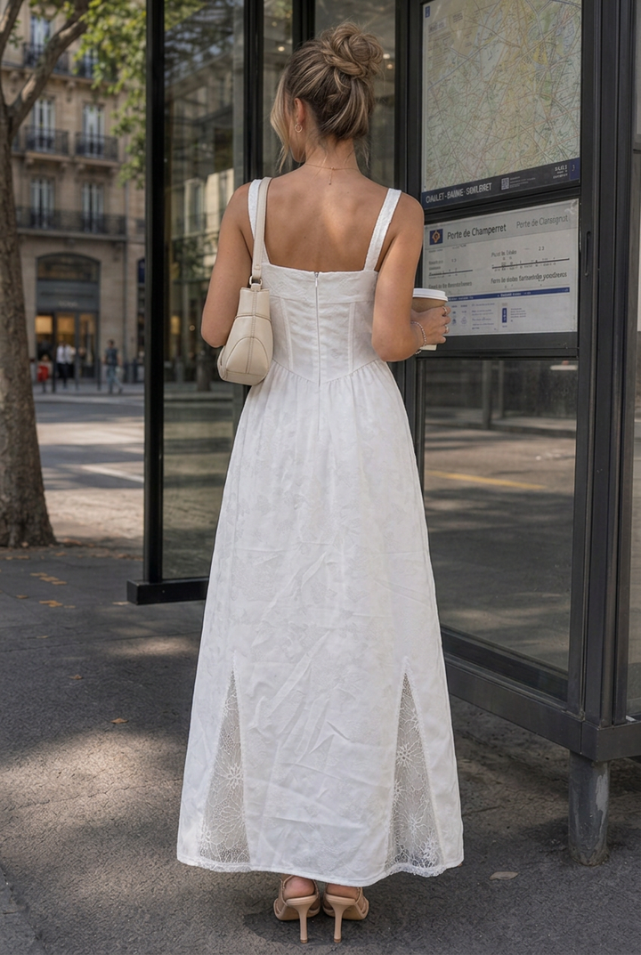 Leach | Sleeveless Ruffle Strap Flowing Skirt Midi Dress