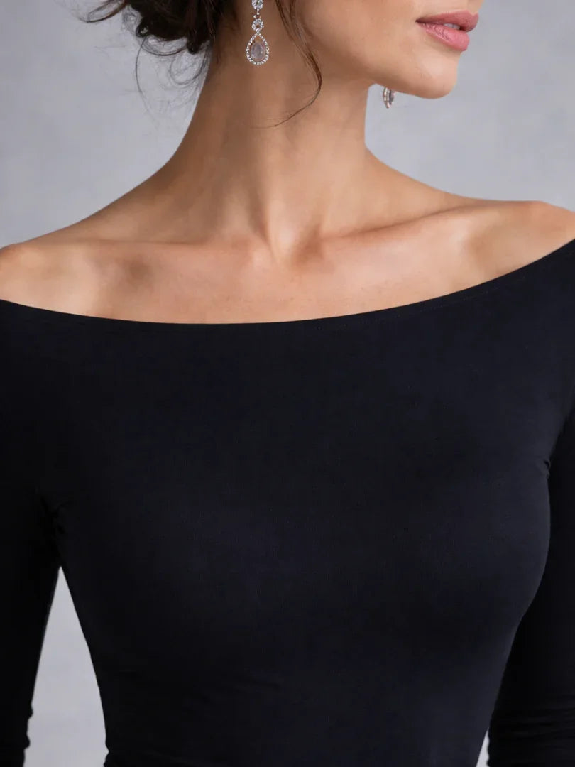 Maris | Draped Long Sleeve Maxi Dress